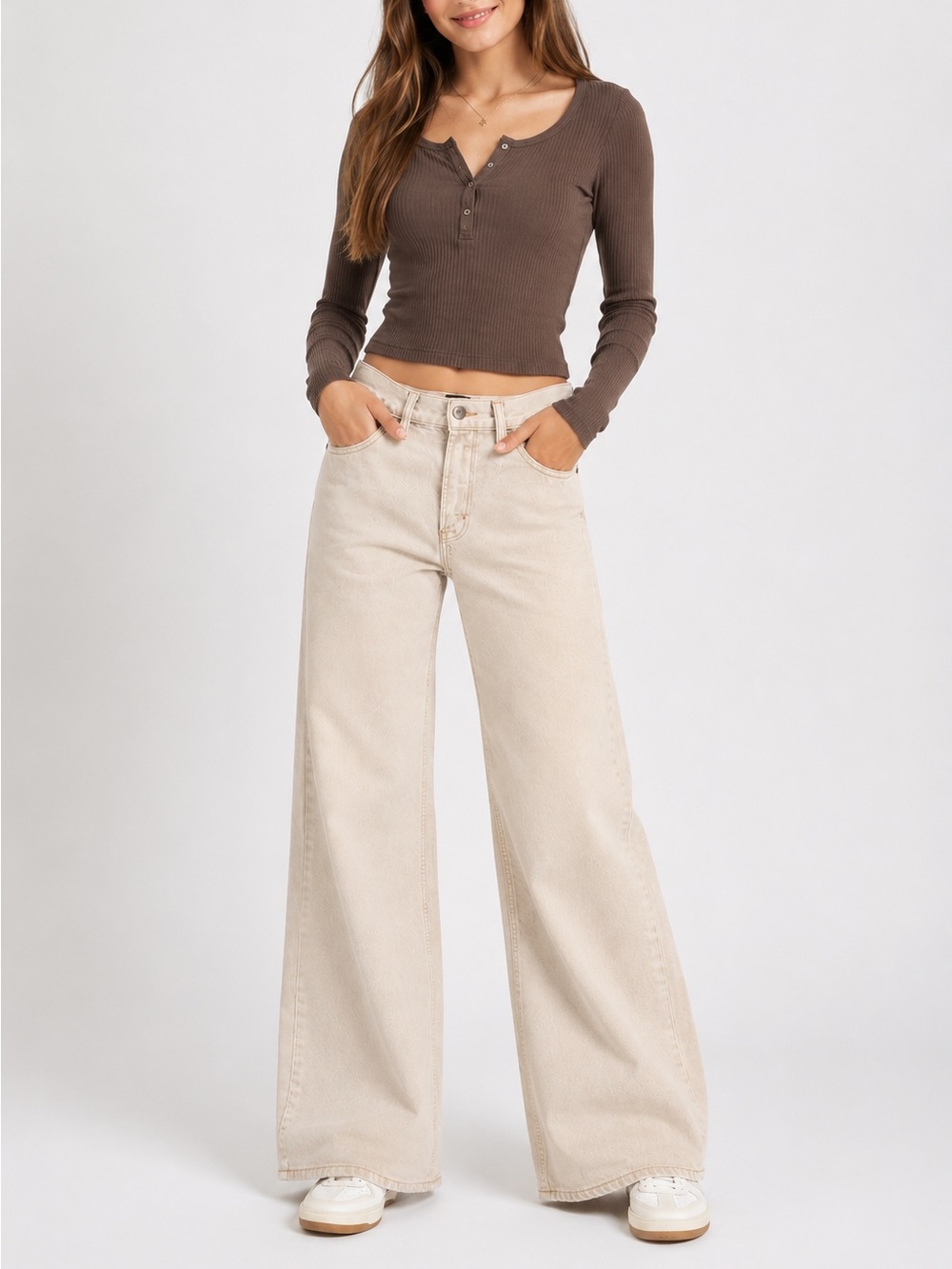 BDG Urban Outfitters Women’s Juniors Size 24 Cream Wide Leg Jeans